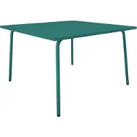 Vente-unique Vierkante tuintafel L120 cm van metaal - Blauwgroen - MIRMANDE van MYLIA
