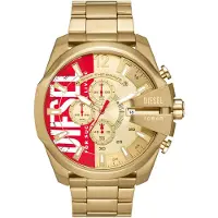 Diesel Mega Chief Heren Horloge Goudkleurig DZ4642