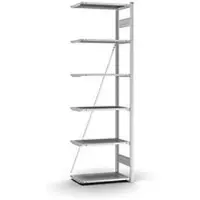 Hofe Insteekstelling Orion Plus - aanbouwsectie- L 750 x D 400 x H 2500 mm - 6 legborden - draagvermogen per legbord 125 kg - verzinkt