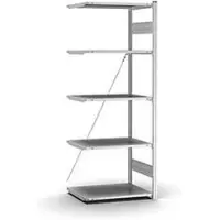 Hofe Insteekstelling Orion Plus - aanbouw sectie- L 750 x D 500 x H 2000 mm - 5 legborden - draagvermogen per legbord 125 kg - verzinkt