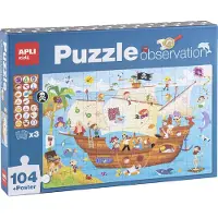 APLI Kids | Piratenschip Observeer Puzzel 104 Stuks