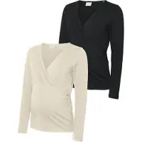 Mamalicious Shirt 'MLKERRIE' ecru / zwart