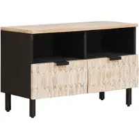 vidaXL TV Kast Witte Was Afwerking 70 x 33 x 46 cm Massief Mango Hout