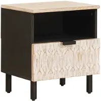 vidaXL Nachtkastje 2 st Wit 40 x 33 x 46 cm Massief Mango Hout