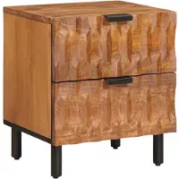 vidaXL Nachtkastje 2 st Bruin 40 x 33 x 46 cm Massief Mango Hout