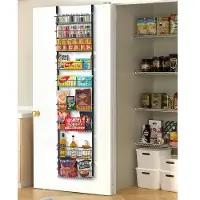 Vevor Pantrykastorganizer voor boven de deur, 9-laags stalen hangende kruidenrekken, verstelbare wandplanken, voor thuis, keuken en badkamer, zwart