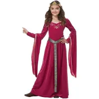Vegaoo - Roze fluweel kostuum Middeleeuwse prinses voor meisjes
