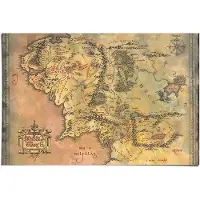 Reinders Poster Lord of the Rings - kaart middle earth - 61 x 91,5 - Papier -