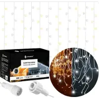 Springos IJspegel Verlichting | 12 m + 2.5 m Snoer | 300 LED | Warm Wit | Koel Wit | Koppelbaar | Flits