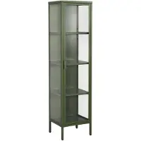 Sweeek - Vitrinekast gehard glas en staal 1 deur 160cm - arkansas