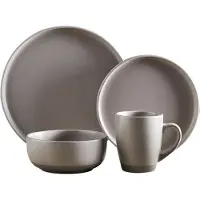 Barbary & Oak Barbary &, Oak - Avena Serviesset Set van 16 Stuks - Aardewerk - Grijs