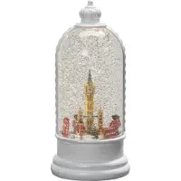 Konstsmide Sneeuwlantaarn | Kerst in London op batterijen | 26.5 cm | Warm wit |