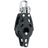 Harken Carbon Single Swivel Pulley With Support 29 Mm Zwart