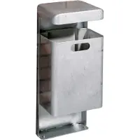 0 0 Staande afvalbak, 35 liter, L 340 x B 270 x H 830 mm, gegalvaniseerd