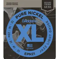 D'addario And Co EPN21 PURE NICKEL ELECTRIC GUITAR STRINGS JAZZ LIGHT 12-52