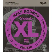 D'addario And Co EHR320 HALF ROUND ELECTRIC GUITAR STRINGS SUPER LIGHT 9-42