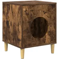 vidaXL Kattenhuis Rook Eiken 42,5 x 40 x 53 cm Bewerkt hout