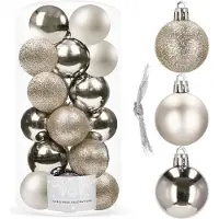 Springos Kerstballen | 20 Stuks | 4 cm | Champagne
