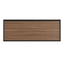 Vente-unique Zwevend geribbeld meubel onder wastafel - Donker naturel en zwart - 120 cm - BANIVA