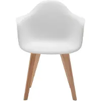 Vente-unique Set van 2 stoelen met armleuningen VIXI - polypropyleen en beuk - Wit