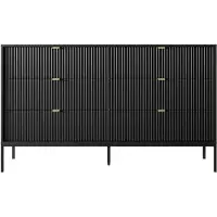 Vente-unique Commode met 6 lades - Zwart - LIOUBA -