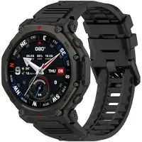 Strap-it Siliconen Sportbandje 48mm – comfortabel & stevig – geschikt voor Amazfit T-Rex 3 Pro 48mm - Zwart