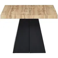 Vente-unique Uitschuifbare eettafel 4 tot 10 personen van MDF en metaal - Naturel en zwart - EMELIA