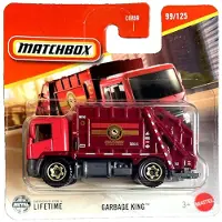 Matchbox GARBAGE KING CITY 99-125 RED TRUCK RECYCLING AUTO 1:64 SHORT CARD