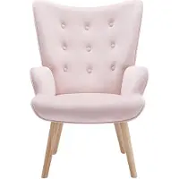 Vente-unique Fauteuil van roze velours VATELY