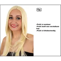 Partyxplosion Luxe Pruik Anke lang blond - Wasbaar en verstelbare luxe pruik