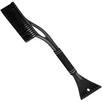 Intirilife IJskrabber 2in1 Sneeuwborstel in zwart -60 cm - ergonomische antislip softgrip - ruitenkrabber Sneeuwborstel Sneeuwschraper voor het eenvoudig en snel verwijderen van vorst en sneeuw