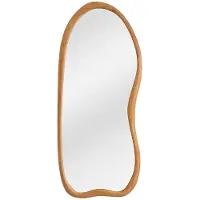 Vente-unique Grote organische wandspiegel van grenenhout - B. 68 x H. 178 cm - Naturel - HARVIL