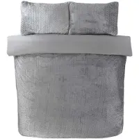 So Soft dekbedovertrek Chevron Teddy - grijs - 2-persoons (200x200 + 2st. 50x75 cm)