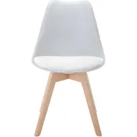 Vente-unique Set van 2 stoelen JODY - Polypropyleen en beuk - Lichtgrijs