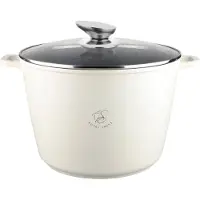 ROYAL SWISS Soeppan Inductie – 24 cm / 6.2L – Braadpan met Afneembare Handvatten – Geschikt voor Alle Warmtebronnen – Beige