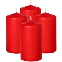 Trend Candles Cilinderkaars/stompkaars - 12x - rood - 5 x 10 cm - 23 branduren - met brandvertragende folie