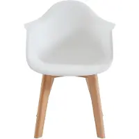Vente-unique Set van 2 kinderstoelen met armleuningen van polypropyleen en beuken - Wit - POUPINETTE