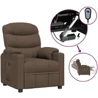 vidaXL Fauteuil verstelbaar elektrisch stof bruin
