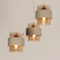 Lumidora Hanglamp 75524 - EIXAMPLE - 3 Lichts - E27 - Beige - Metaal - ⌀ 40 cm