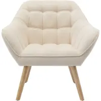 Vente-unique Fauteuil van beige stof CASERTA