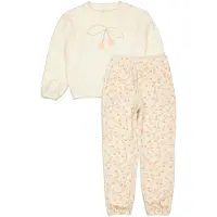 Quapi pyjamaset met all over print ecru/oranje Meisjes Polyester Ronde hals - maat 134/140