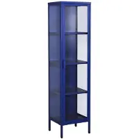 Sweeek - Vitrinekast gehard glas en staal 1 deur 160cm - arkansas