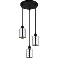 Globo Design Hanglamp Alonso 3 Lichts Zwart Rond