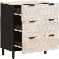vidaXL Dressoir 60 x 33 x 75 cm Massief Mango Hout Witte Was Afwerking