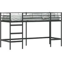 vidaXL Kids'loftbedframe Effen Zwart 100 x 190 cm Staal