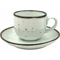 Alumina Rustic Snow Espressokopje met schotel 100 ml
