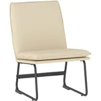 vidaXL Loungestoel 52x75x76 cm stof crèmekleurig