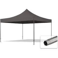 TOOLPORT 4x4 m Easy up partytent, PREMIUM staal 40mm, donkergrijs