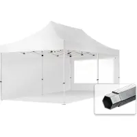 TOOLPORT 3x6 m Easy up partytent PROFESSIONAL alu 40mm met zijwanden (panorama), wit