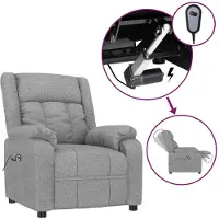 vidaXL Fauteuil elektrisch verstelbaar stof lichtgrijs